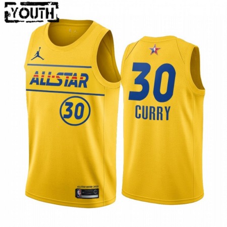 Kinder NBA Golden State Warriors Trikot Stephen Curry 30 2021 All-Star Jordan Brand Gold Swingman